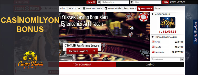 Casinomilyon Bonus